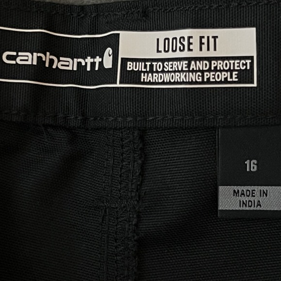 NWT Carhartt Women's Rugged Flex Canvas Utility Work Black Shorts Size 16 Casual - Picture 5 of 14